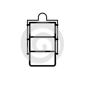 Metal indian tiffin box outline icon