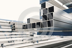 Metal inox pipe on stack