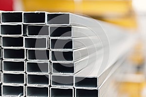 Metal inox pipe on stack