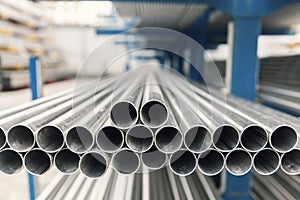 Metal inox pipe on stack