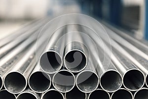 Metal inox pipe on stack