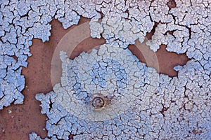 Metal iron rust with peeling paint background