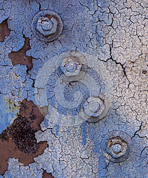 Metal iron rust with peeling paint background