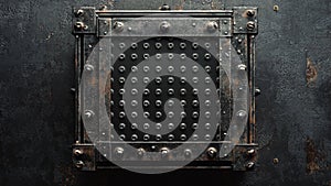 metal iron wall texture background with circle pattern