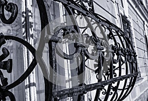 Metal ironwork ornaments.Old mansion.High quality photo photo
