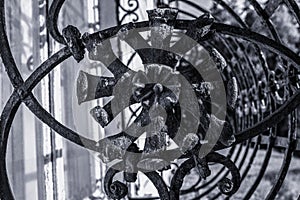 Metal ironwork ornaments.Old mansion.High quality photo photo