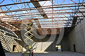 Metal joists and deck roof installation