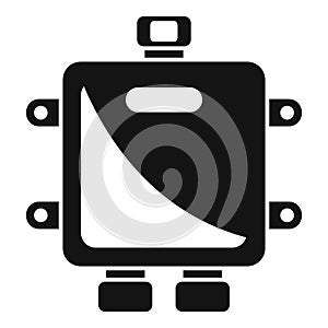 Metal junction box icon simple vector. Electric switch