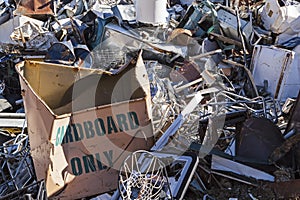 Scrap metal junk pile dump recycle dumpster photo