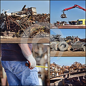 Metal junkyard collage