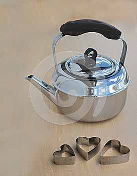 Metal Kettle and hearts