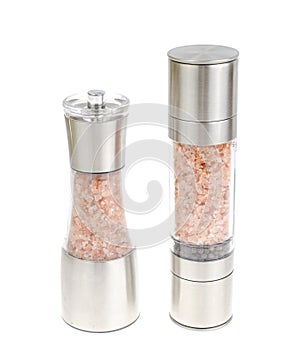 Metal kitchen mill for salt and pepper.