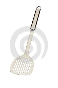 Metal kitchen spatula.