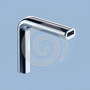 Metal L-shape Bar on Blue Background photo