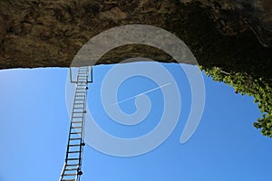 Metal ladder in via ferrata Trattenbacher Klettersteig - Beisteinmauer