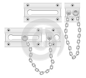 metal latch for closing doors vector illustration