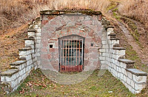 Metal lattice wine cellar door