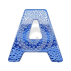 Metal letter & water drops - letter A