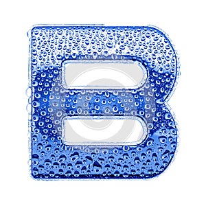 Metal letter & water drops - letter B