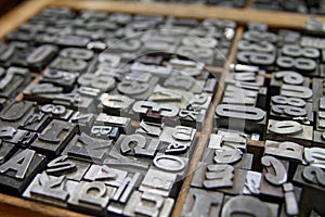 Metal Letterpress Type in Printers Case