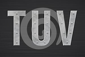 Metal letters with rivet photo