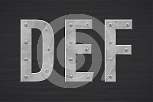Metal letters with rivet photo
