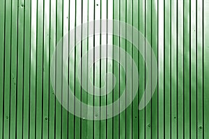Metal list wall texture of fence in green color