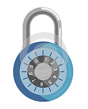 Metal lock with round corpus and numeric code