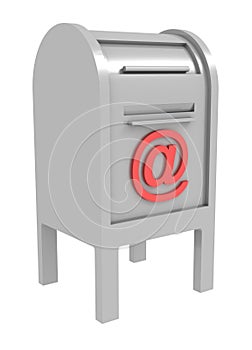 Metal mail box with e-mail sign