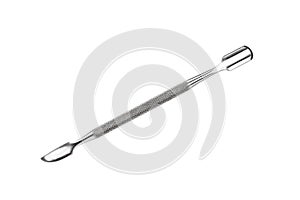 Metal manicure and pedicure cuticle pusher photo