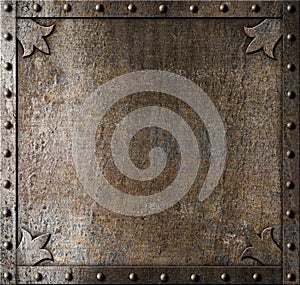 Metal medieval door background