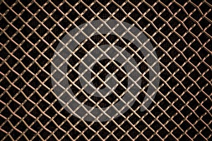 Metal mesh or aluminum grid on black background