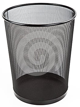 Metal Mesh Black Wastebasket Trash Can