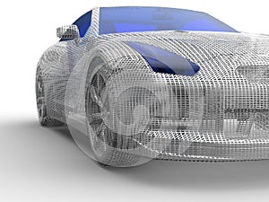 Metal mesh car illustration