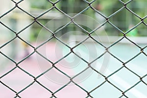 Metal mesh wire fence with tennis court