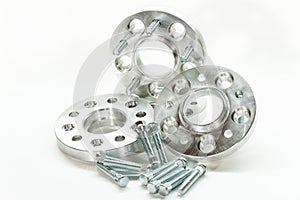 Metal mold of flanges and bolts. CNC milling/lathe industry