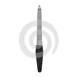 Metal nail file on a white background isolated. Manicure and pedicure tool. For beauty salon and online store.