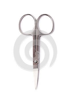 Metal nail scissors isolated