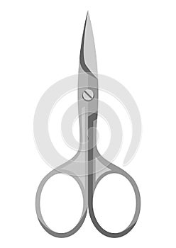 Metal nail scissors. Professional manicure and pedicure tool.