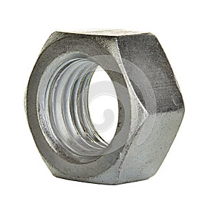Metal nut isolated on white