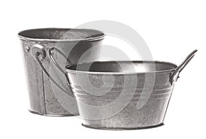 Metal Pails Isolated