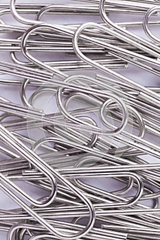 Metal paperclips background