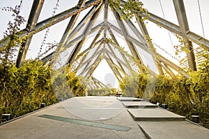 Metal pedestrian bridge at Araucano Park - Santiago, Chile photo