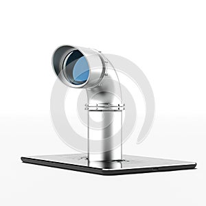 Metal periscope from tablet pc photo