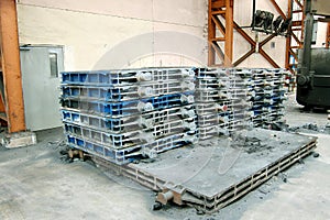 Metal pieces in factory