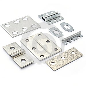 Metal pieces on transparent background photo