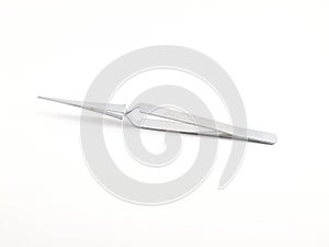 Metal pincet / tweezers white isolated photo