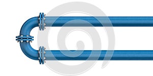 Metal pipe isolated on a white background