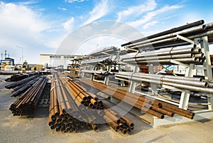 Metal pipe on warehouse