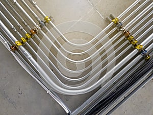 Metal pipeline at ceiling